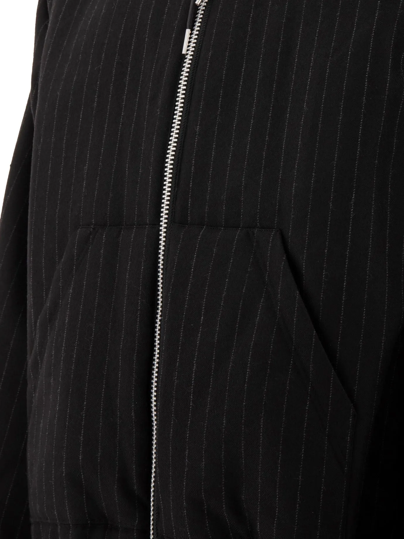 PINSTRIPED HOODED JACKET