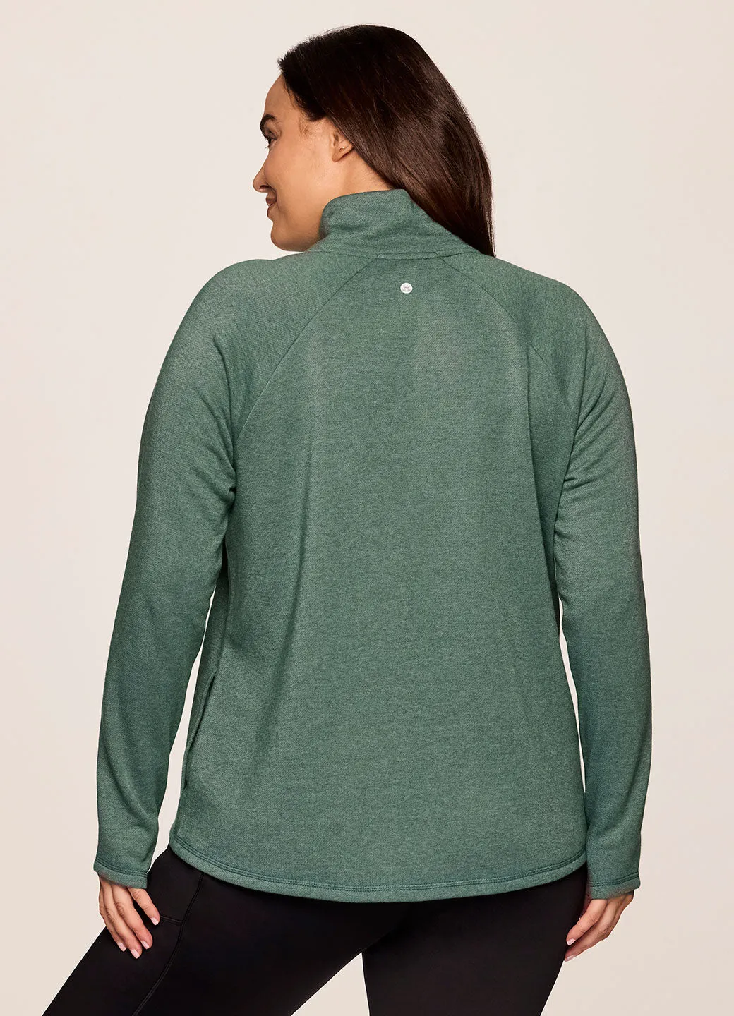 Plus Prime Ready To Roll Fleece Zip Mock Neck Pullover