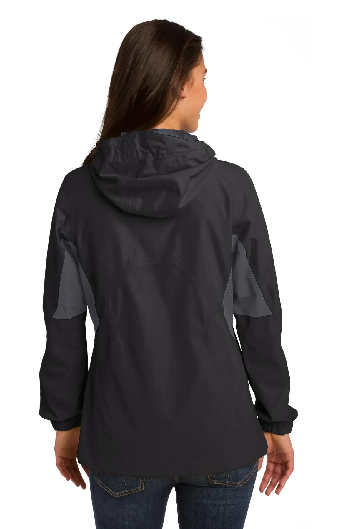 Port Authority Ladies Cascade Waterproof Jacket L322 Black/ Magnet Grey