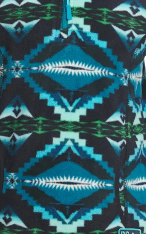 Powder River Outfitters Girl's Black & Colorful Turquoise Aztec Long Sleeve 1/4 Zip Pullover