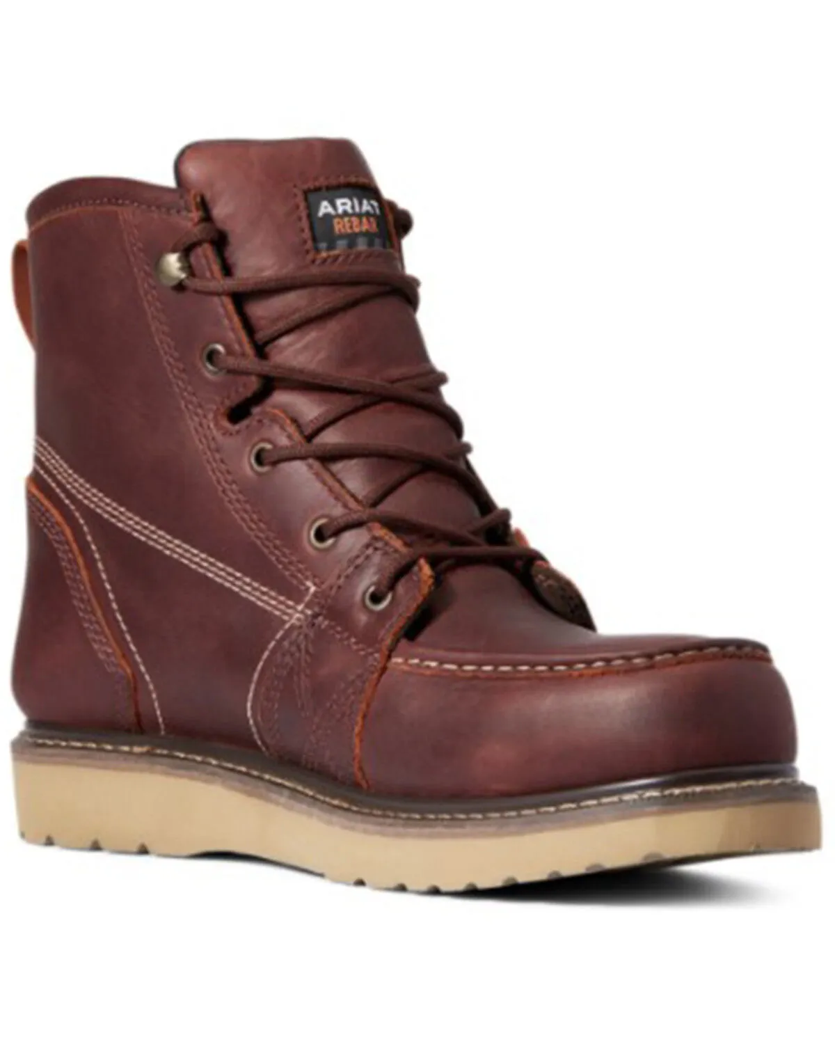 Product Name:  Ariat Men's Rusted Copper Rebar Wedge 6" H20 Moc Work Boot - Round Toe