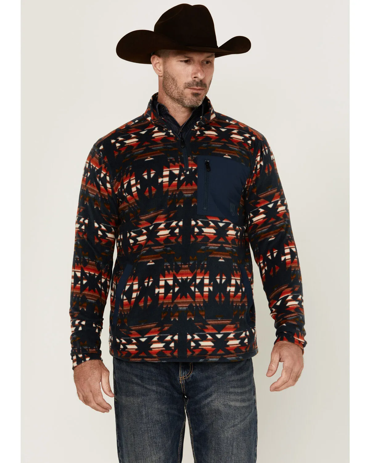 Product Name:  RANK 45® Men's Winston Southwestern Print 1/4 Zip Pullover