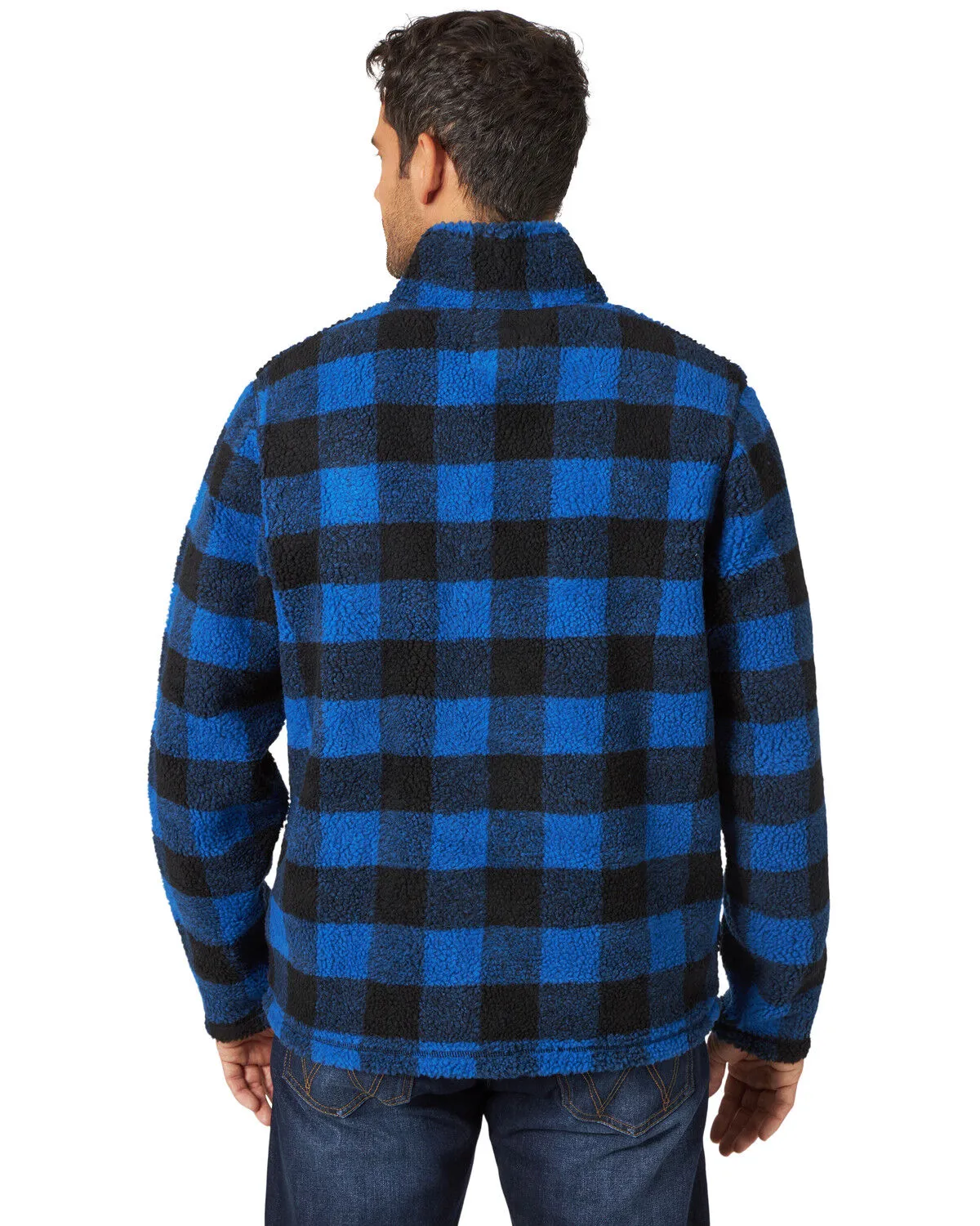 Product Name:  Wrangler Men's Plaid Sherpa 1/4 Zip Pullover