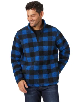 Product Name:  Wrangler Men's Plaid Sherpa 1/4 Zip Pullover