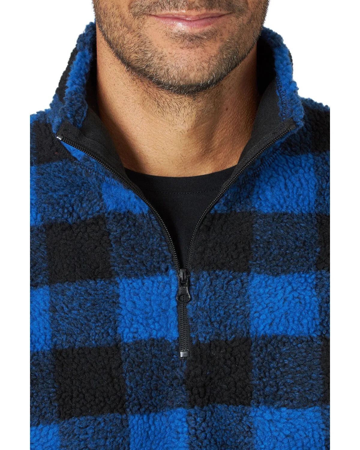 Product Name:  Wrangler Men's Plaid Sherpa 1/4 Zip Pullover