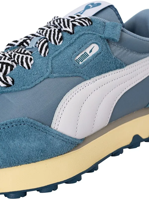 Puma Rider FV AMI Suede Trainers - Stella/White/Denim