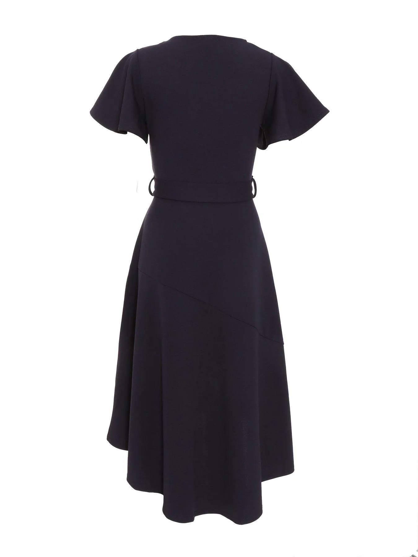 Quiz Navy Frill Sleeve Wrap Midi Dress