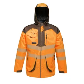 Regatta TRA340 Tactical Hi-Vis Waterproof Hooded Work Jacket