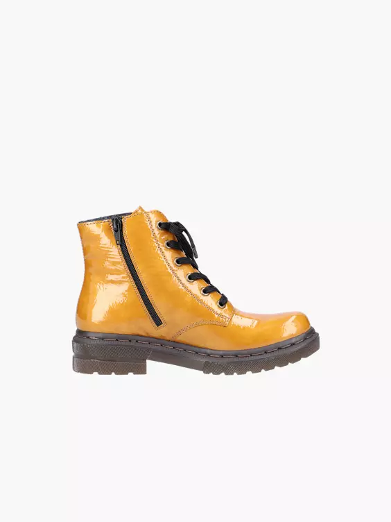 Rieker  Mustard Rieker Lace Up Ankle Boot