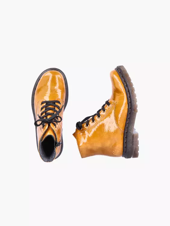 Rieker  Mustard Rieker Lace Up Ankle Boot