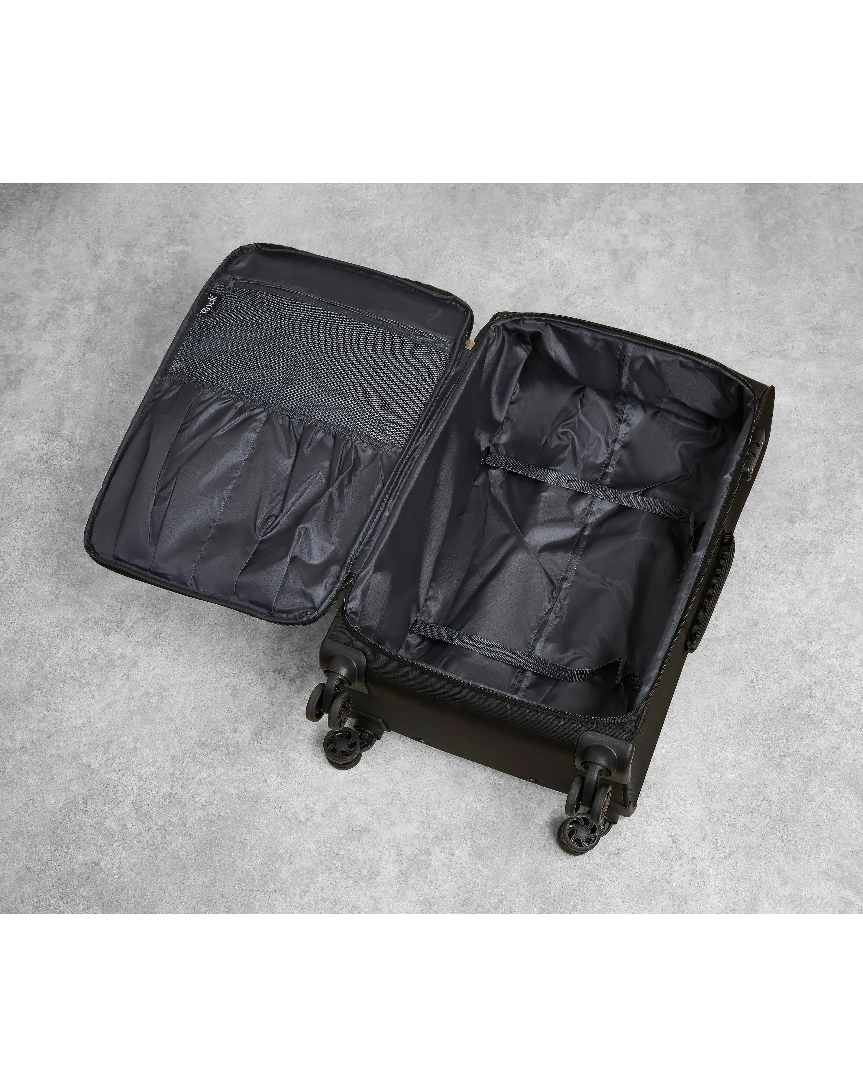 Rock Paris 3pc Suitcase Set Black | Simply Be