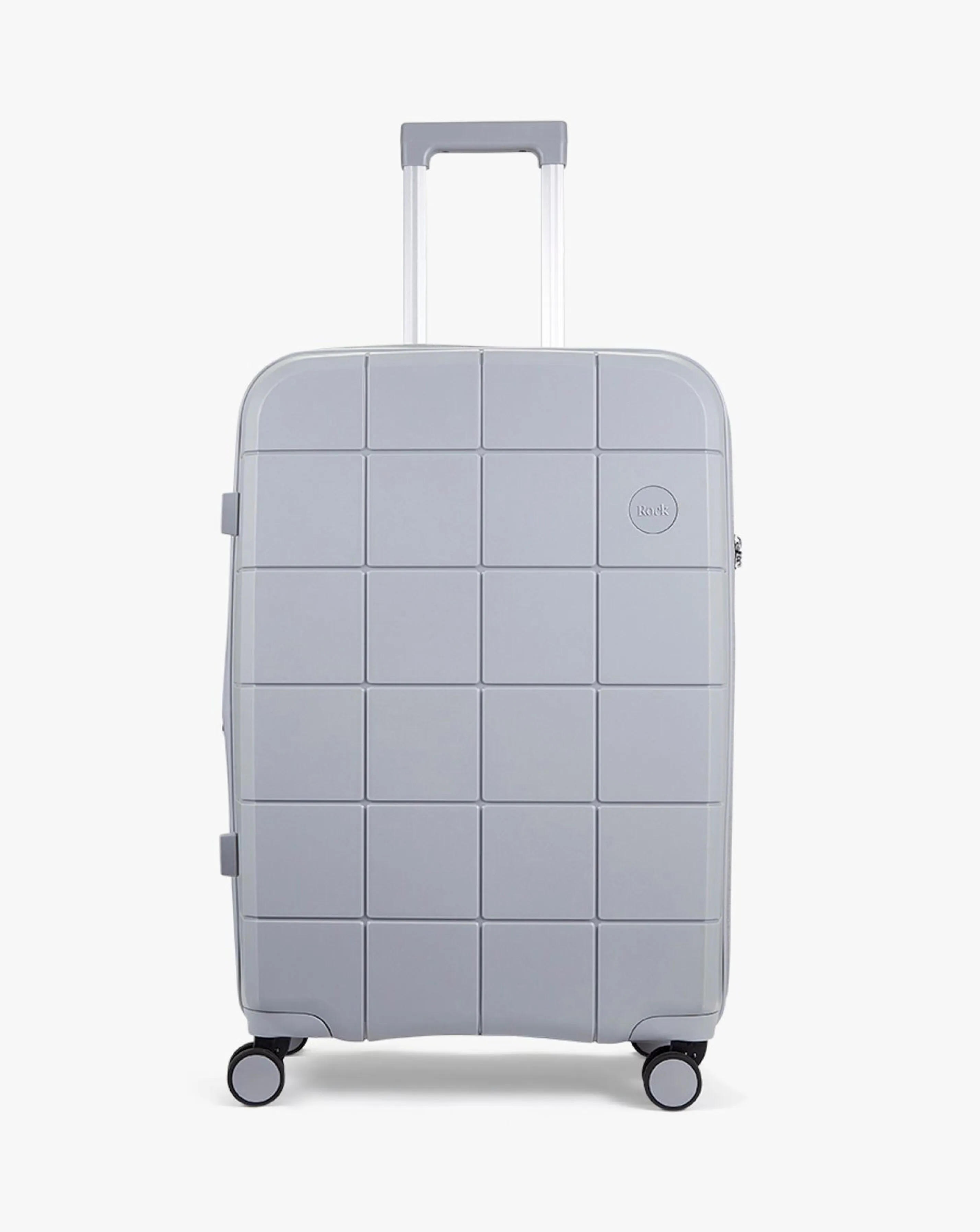 Rock Pixel Grey Medium Suitcase | Simply Be