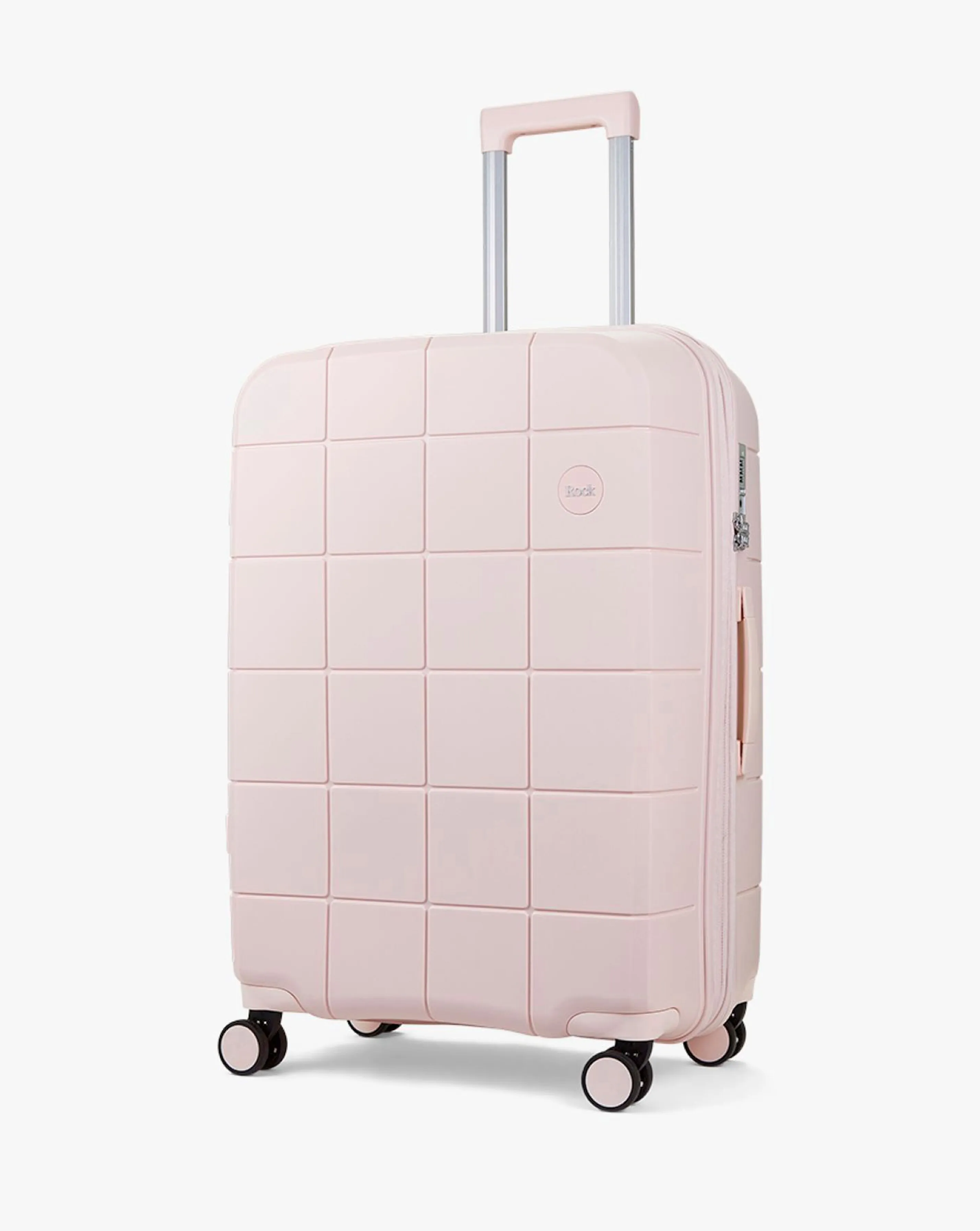 Rock Pixel Pastel Pink Medium Suitcase | Simply Be