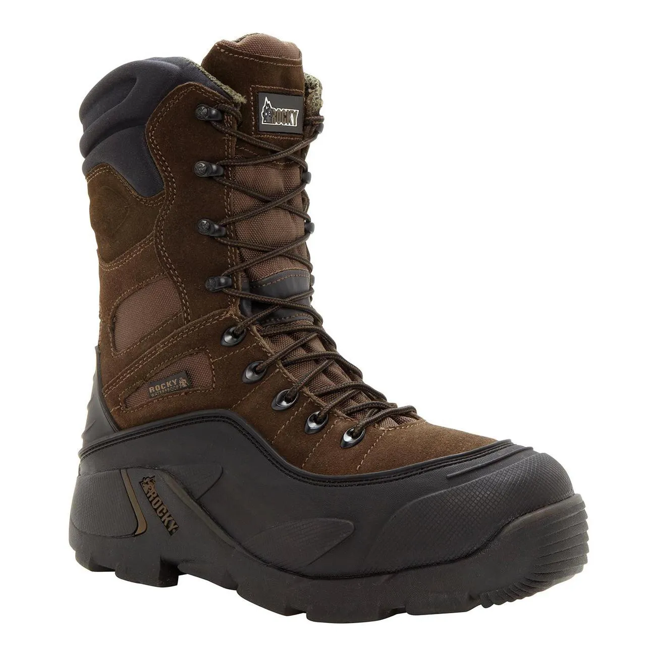 Rocky Blizzardstalker Pro Waterproof 1200 Gram Thinsulate Insulated Boot Brown Steel Toe