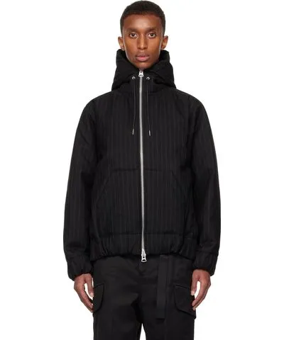 Sacai Black Chalk Stripe Hoodie