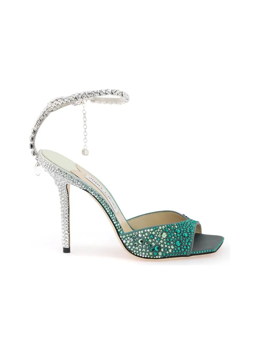 Saeda  Studded Satin Sandals