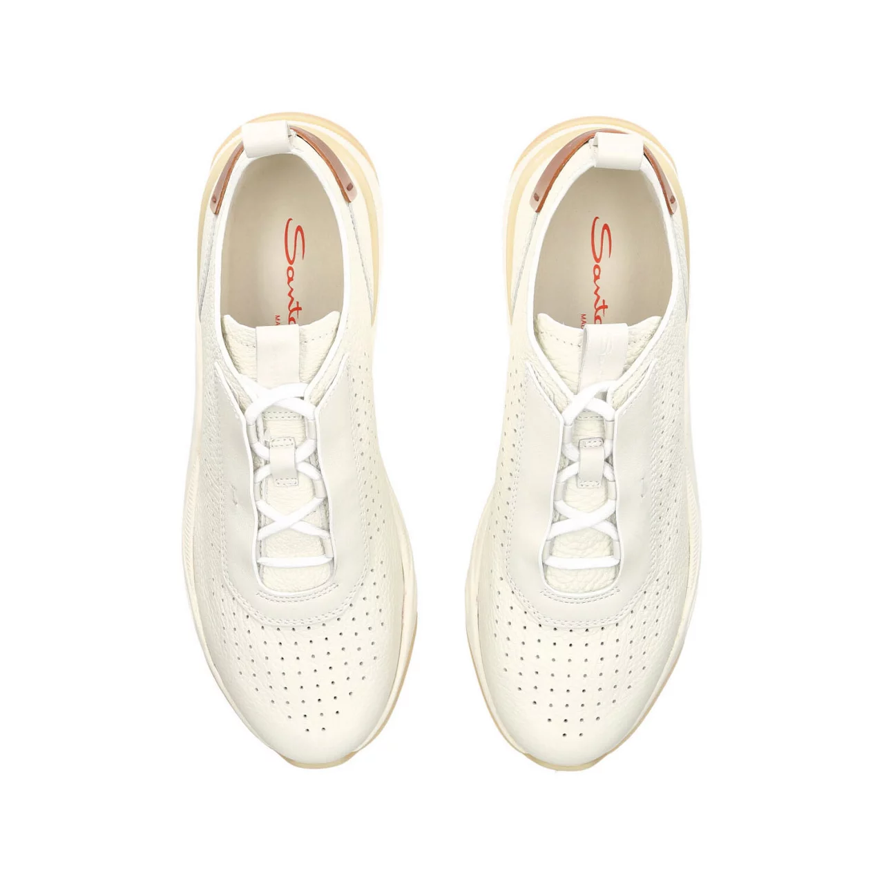 SANTONI Innova Leather Trainers - White