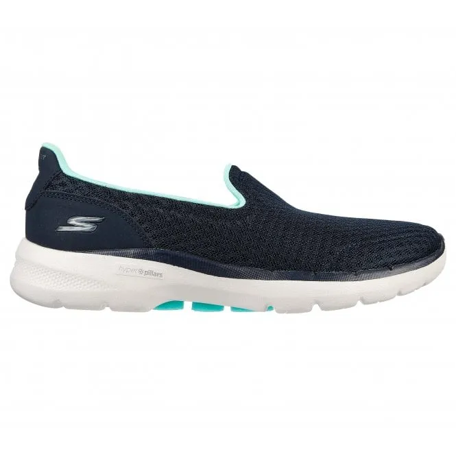 Skechers  Womens GOWalk 6 - Big Splash Navy/Turquoise Slip-On Trainers 124508 NVTQ