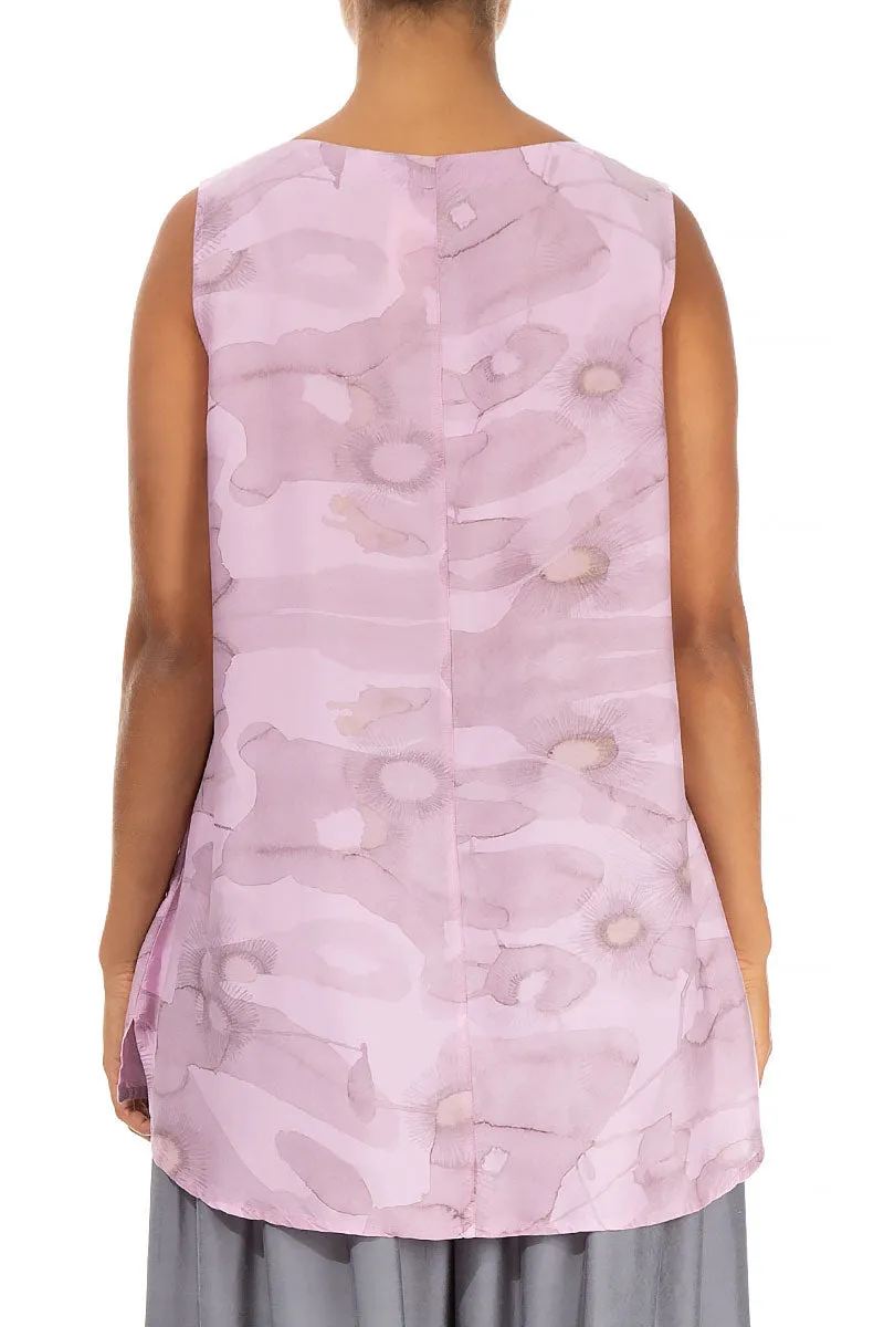 Sleeveless Camomile Taffy Pink Silk Bamboo Top