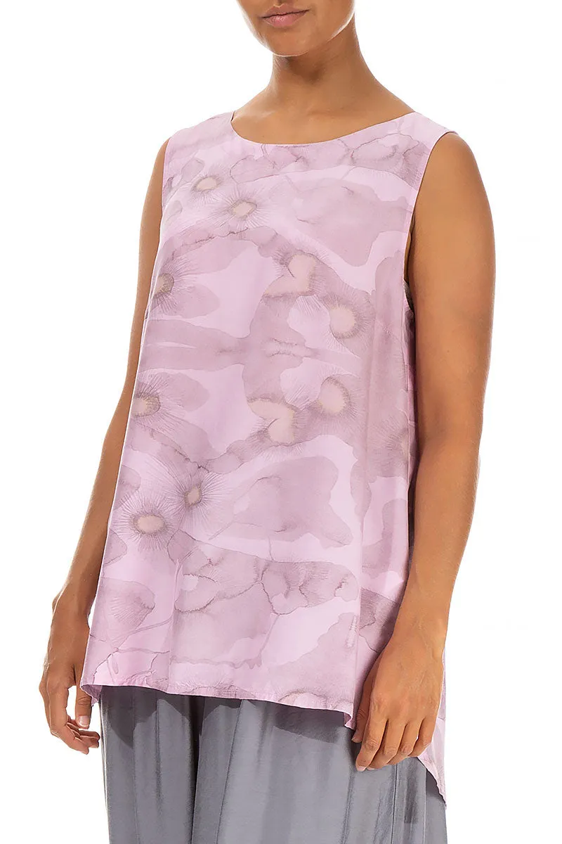 Sleeveless Camomile Taffy Pink Silk Bamboo Top