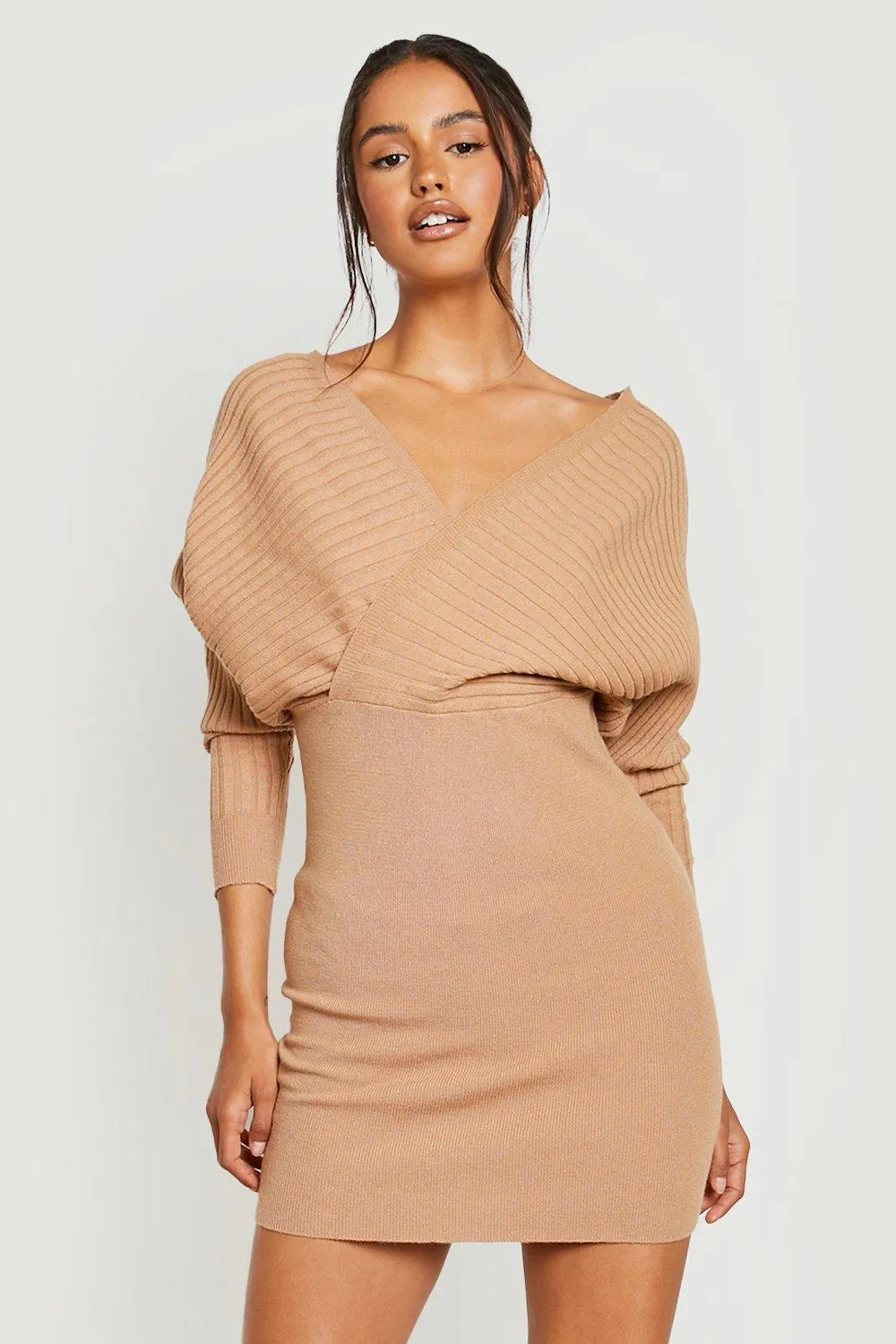 Soft Rib Wrap Jumper Dress