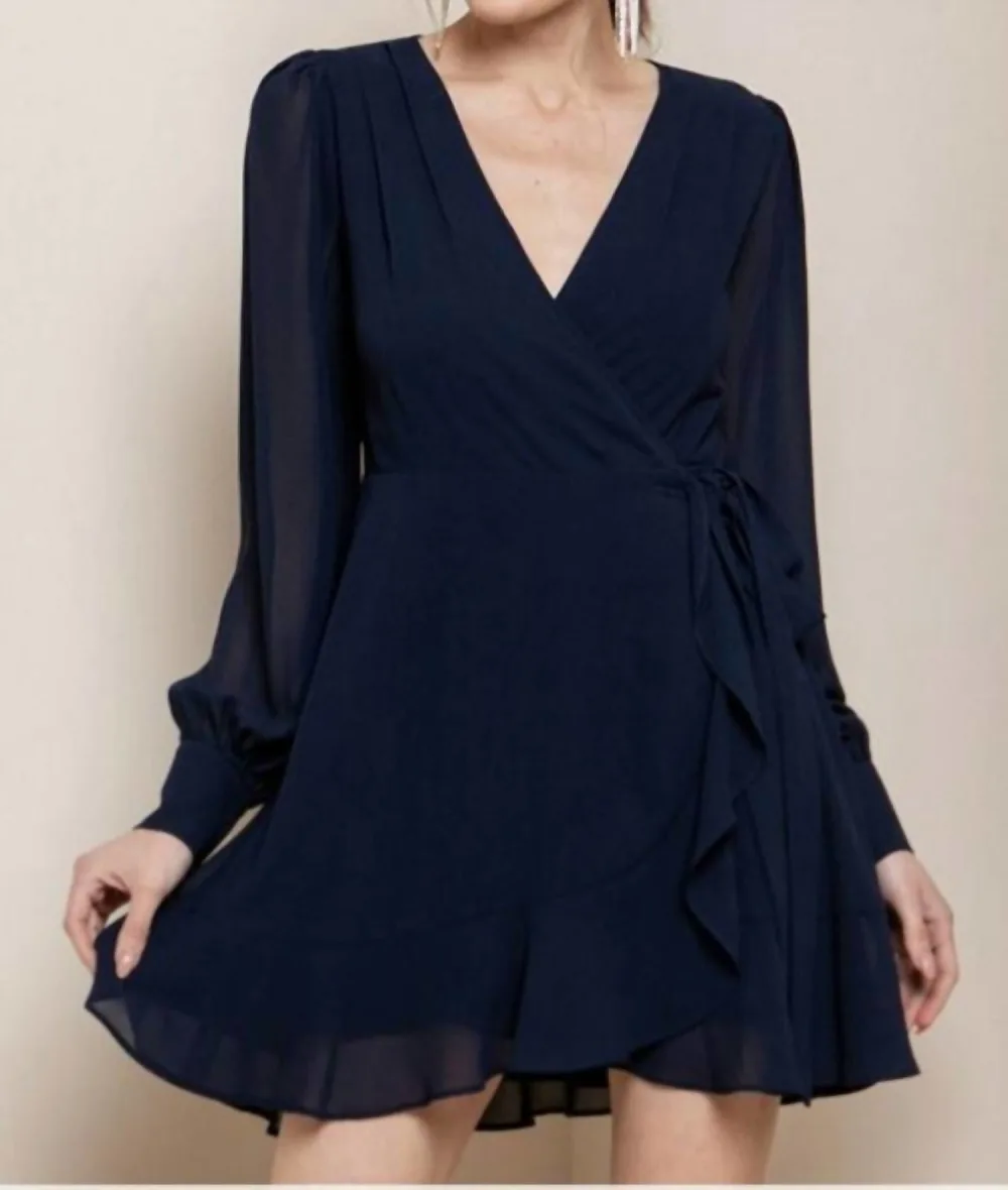 SOIEBLU - Long Sleeve Wrap Dress