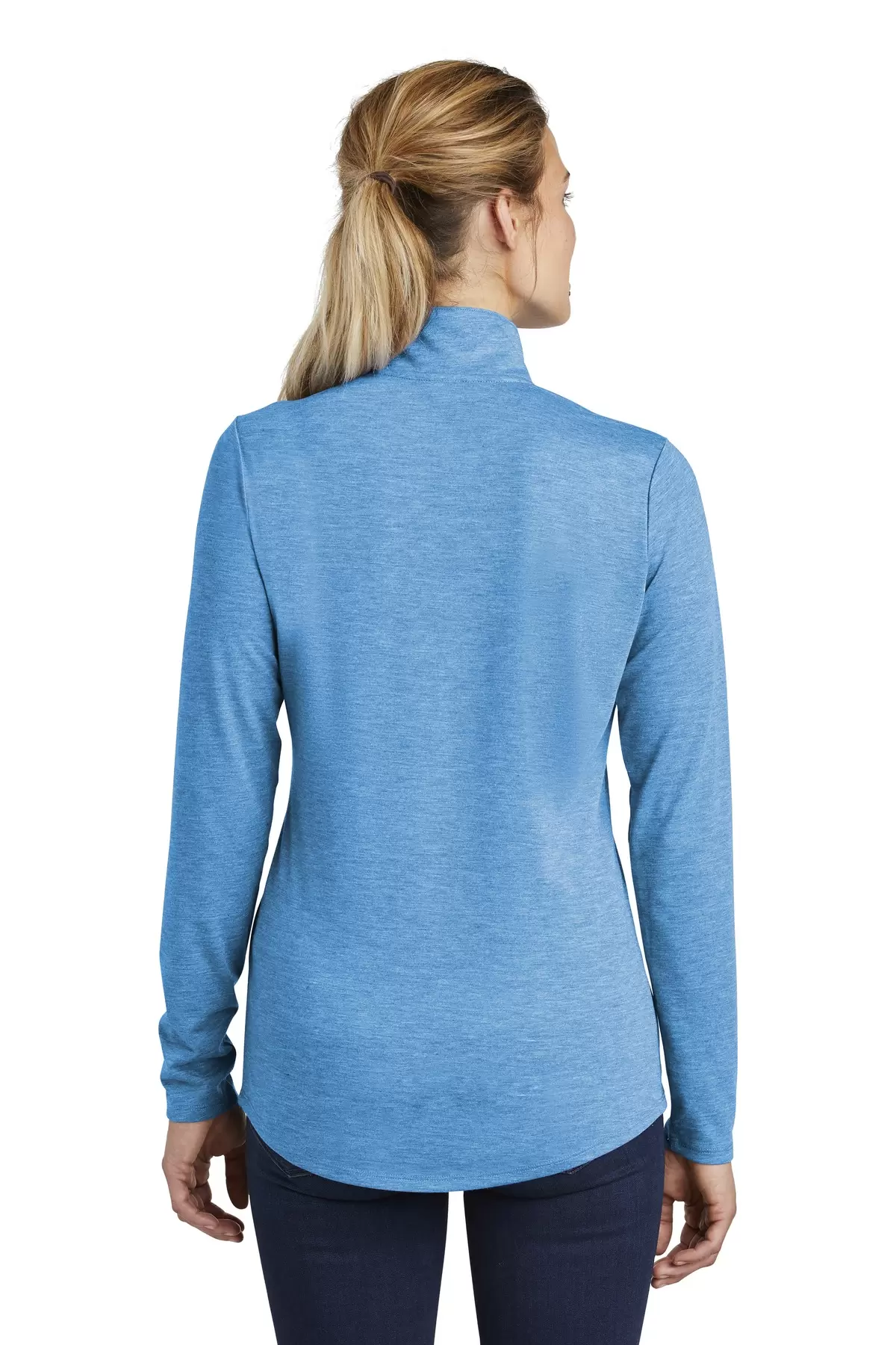 Sport Tek LST407 Sport-Tek  Ladies PosiCharge  Tri-Blend Wicking 1/4-Zip Pullover SKU: LST407