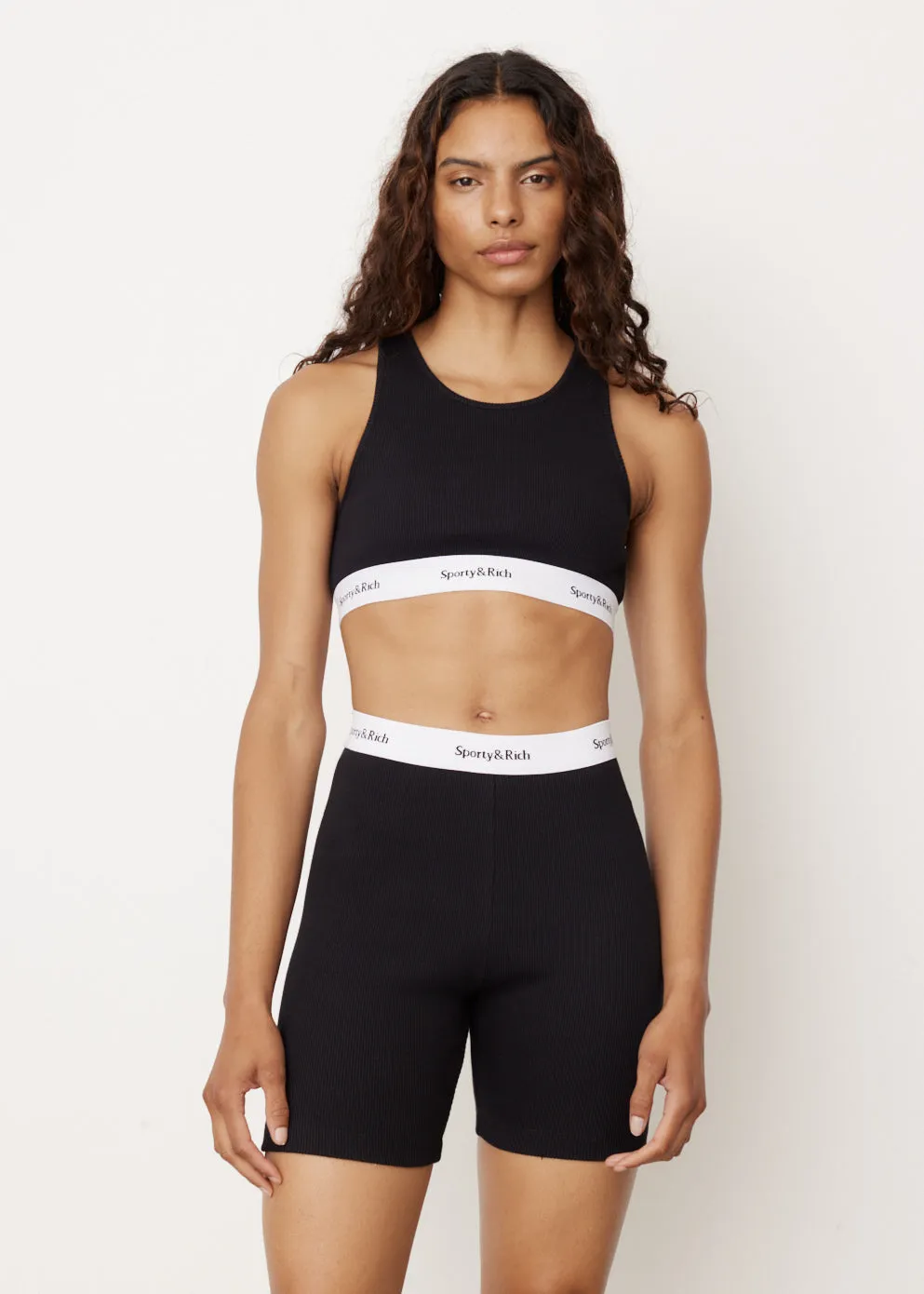 Sporty and Rich -  Serif Logo Cropped Tank - Tank