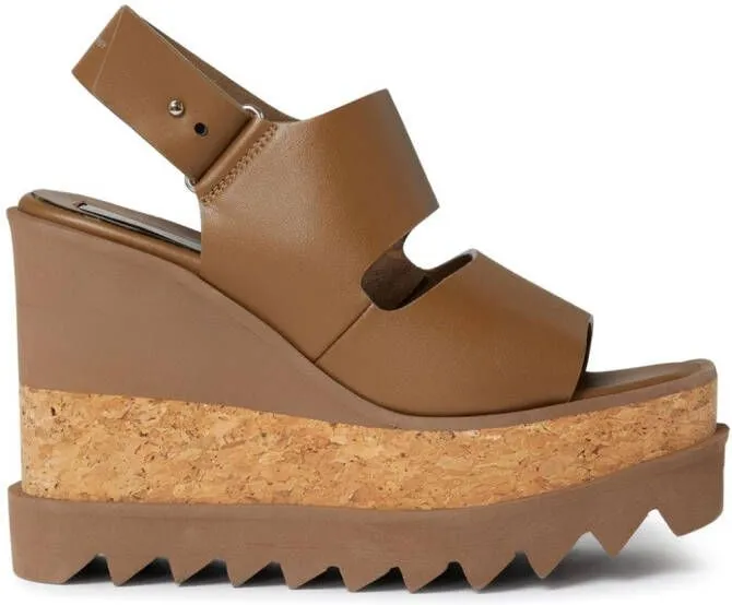 Stella McCartney Elyse wedge sandals Brown