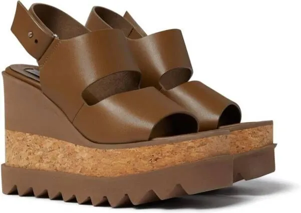 Stella McCartney Elyse wedge sandals Brown