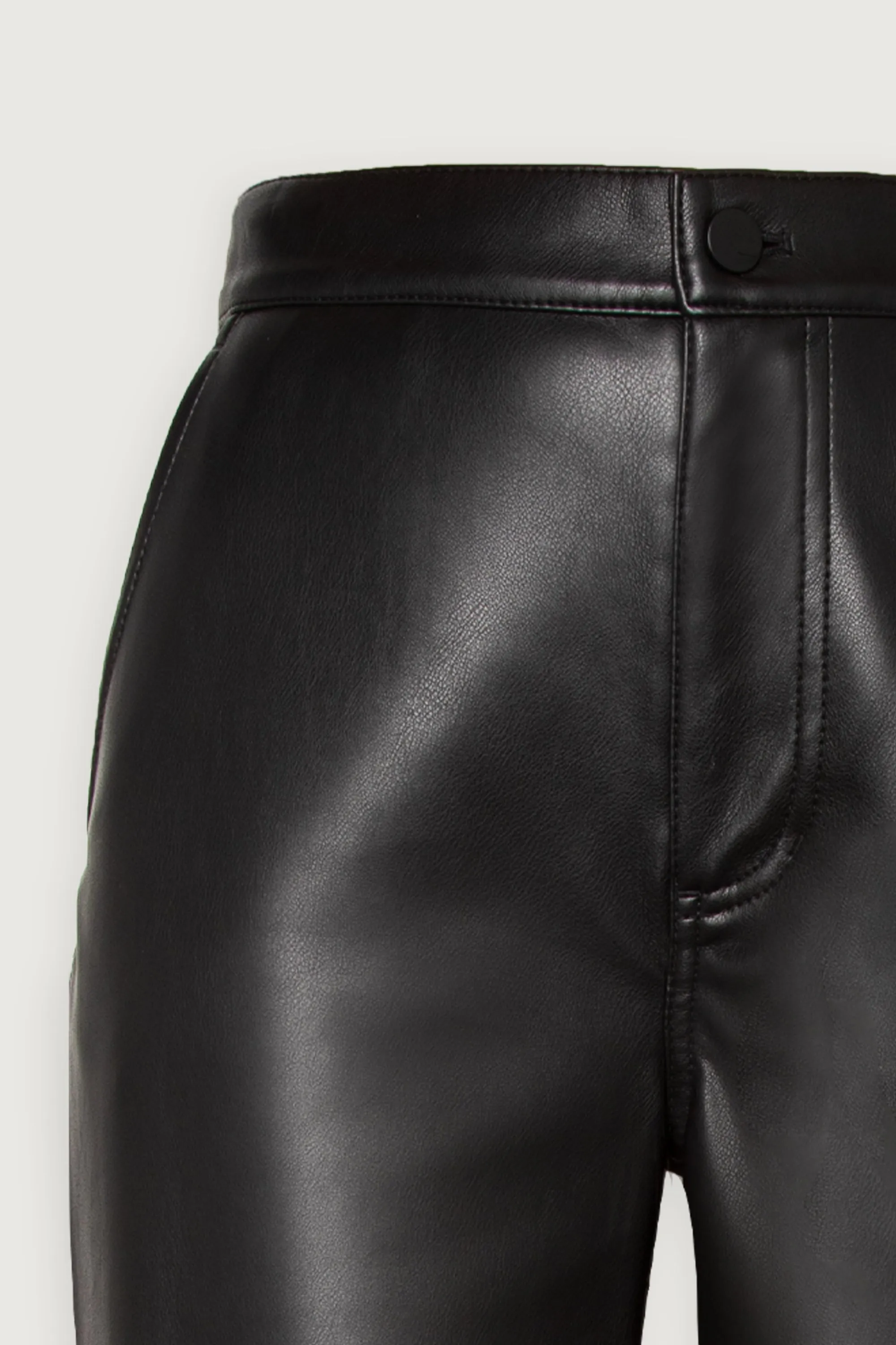 STRAIGHT LEG VEGAN LEATHER PANTS