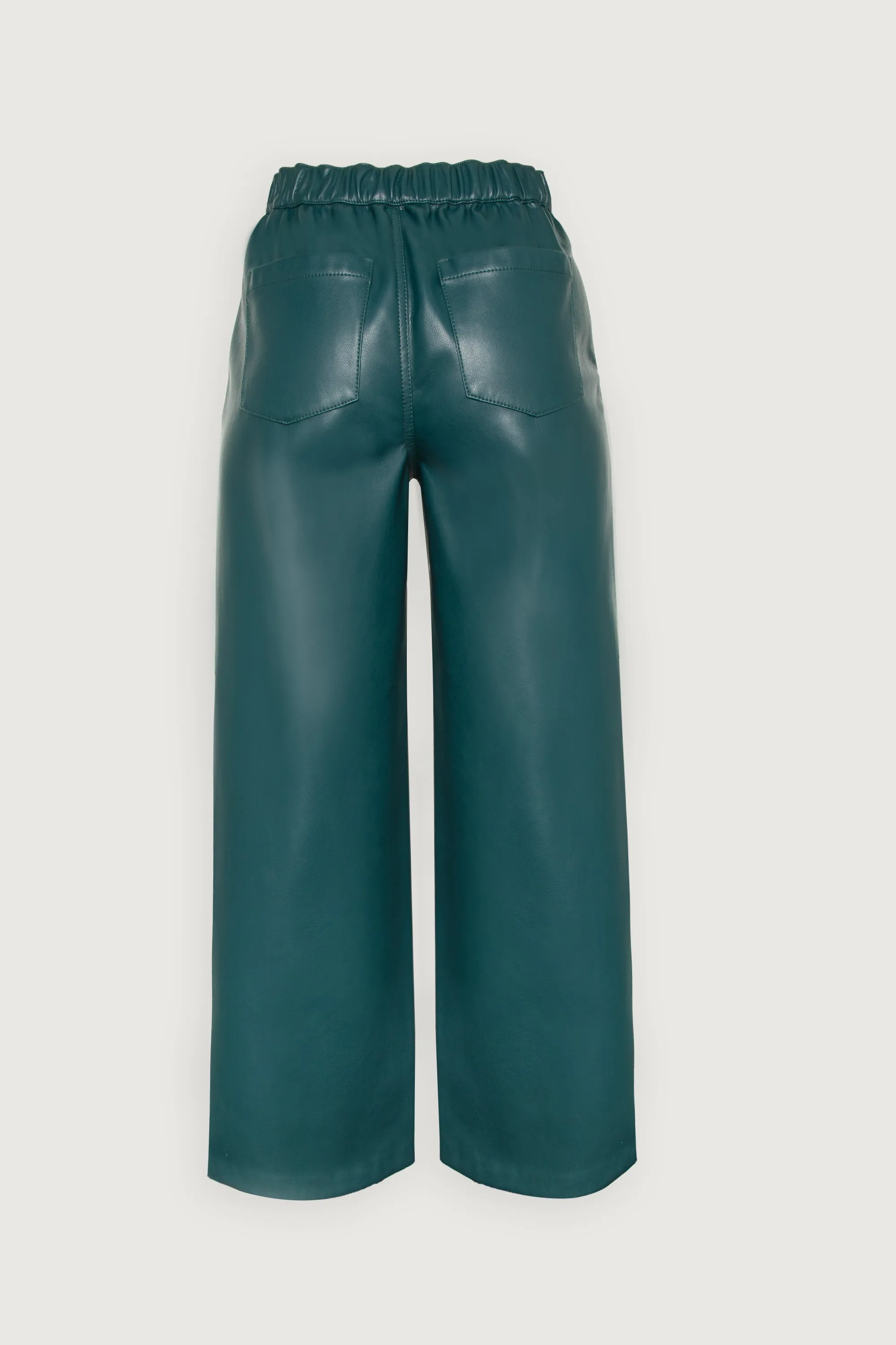 STRAIGHT LEG VEGAN LEATHER PANTS