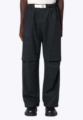 Straight-Leg Wool Track Pants