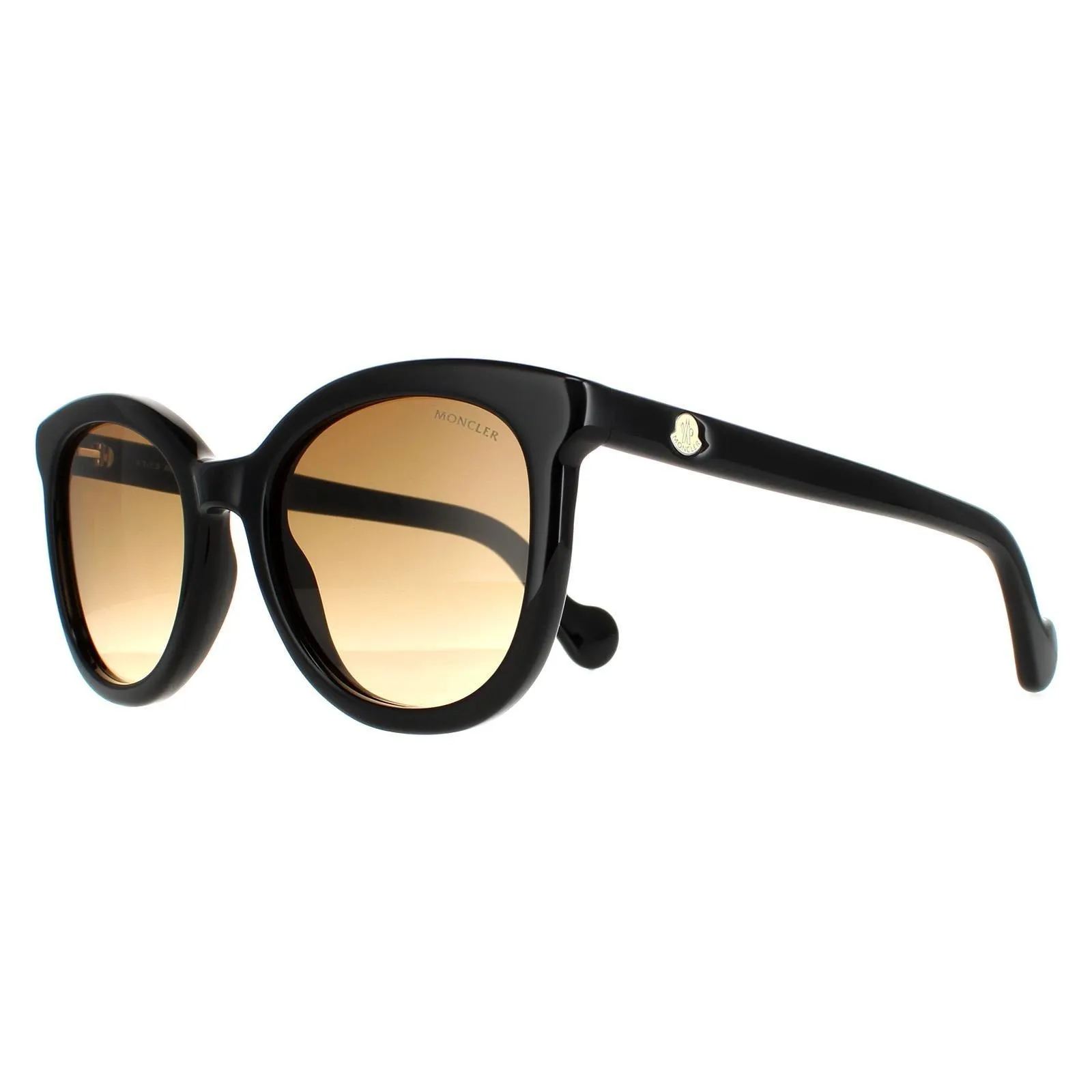 Sunglasses | Round Shiny Black Brown Gradient ML0119 | Moncler