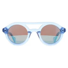 Sunglasses | Round Shiny Light Blue  Blue  ML0014 | Moncler