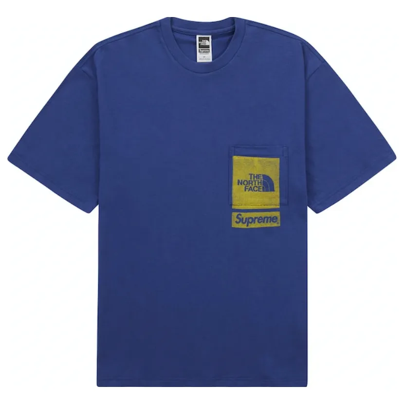 Supreme The North Face Printed Pocket Tee Navy