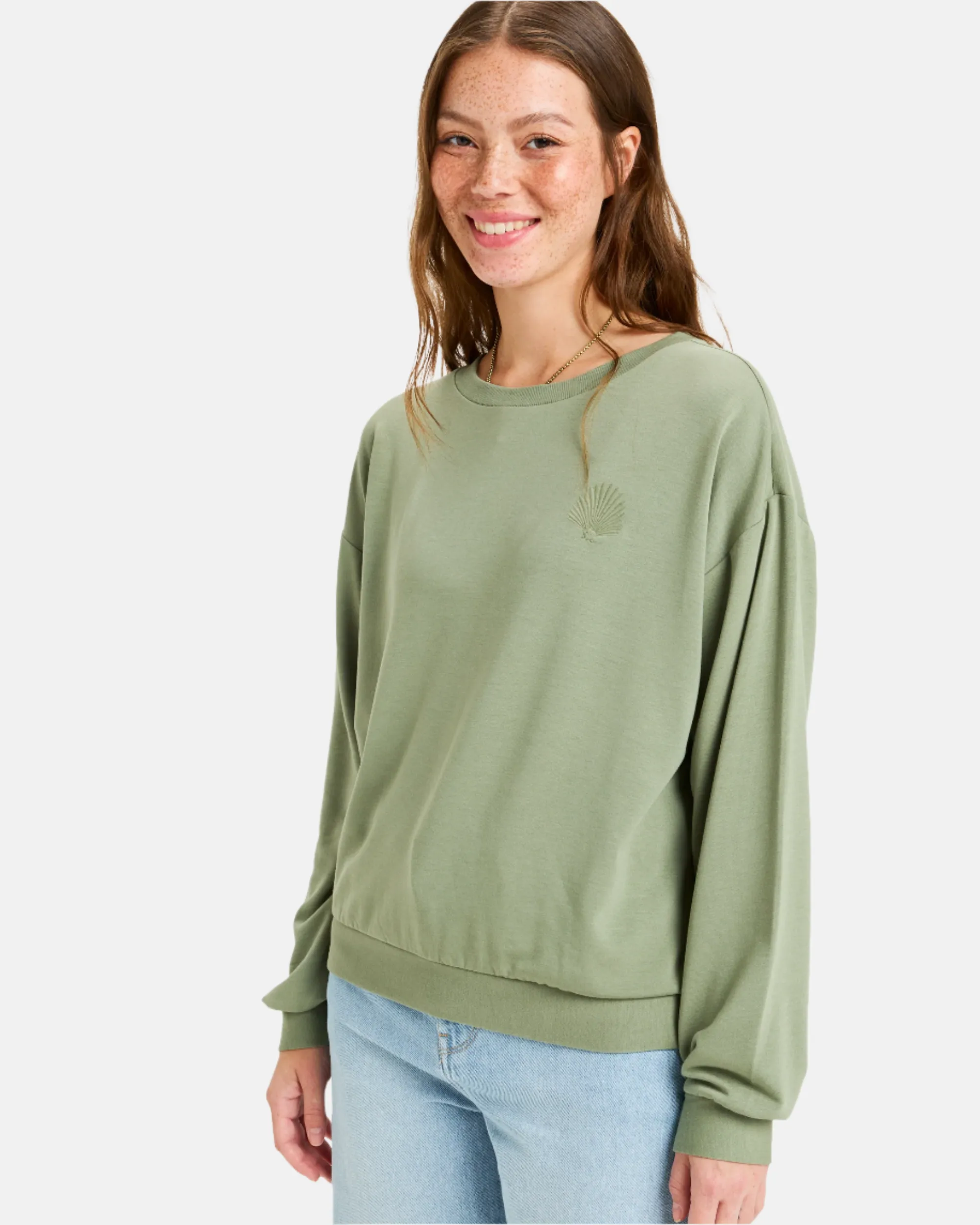 Surfing By Moonlight Pullover Sweatshirt - Oil Green