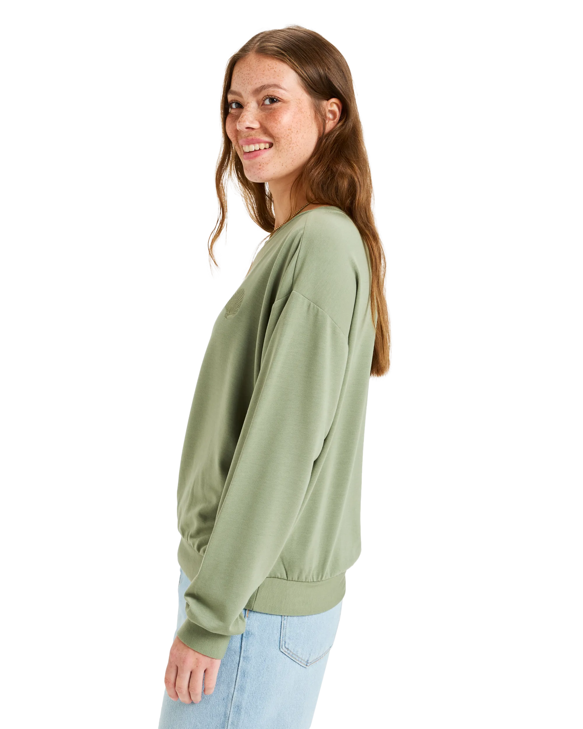 Surfing By Moonlight Pullover Sweatshirt - Oil Green