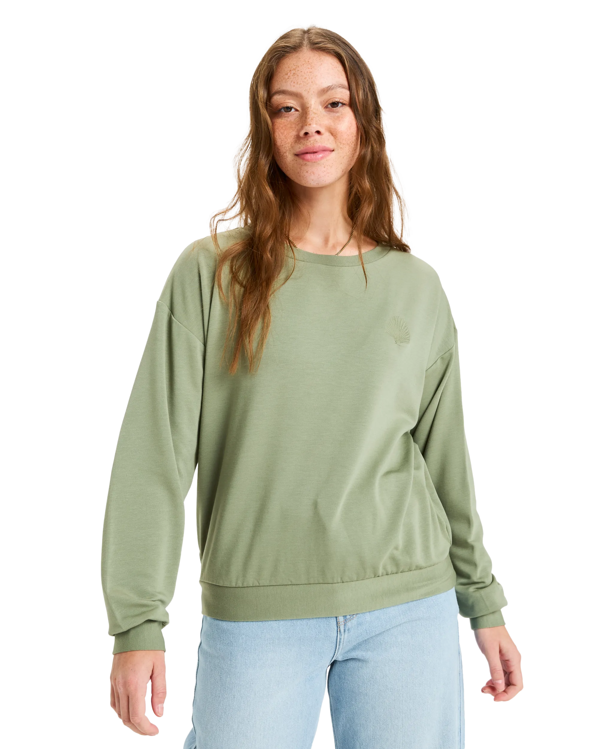 Surfing By Moonlight Pullover Sweatshirt - Oil Green