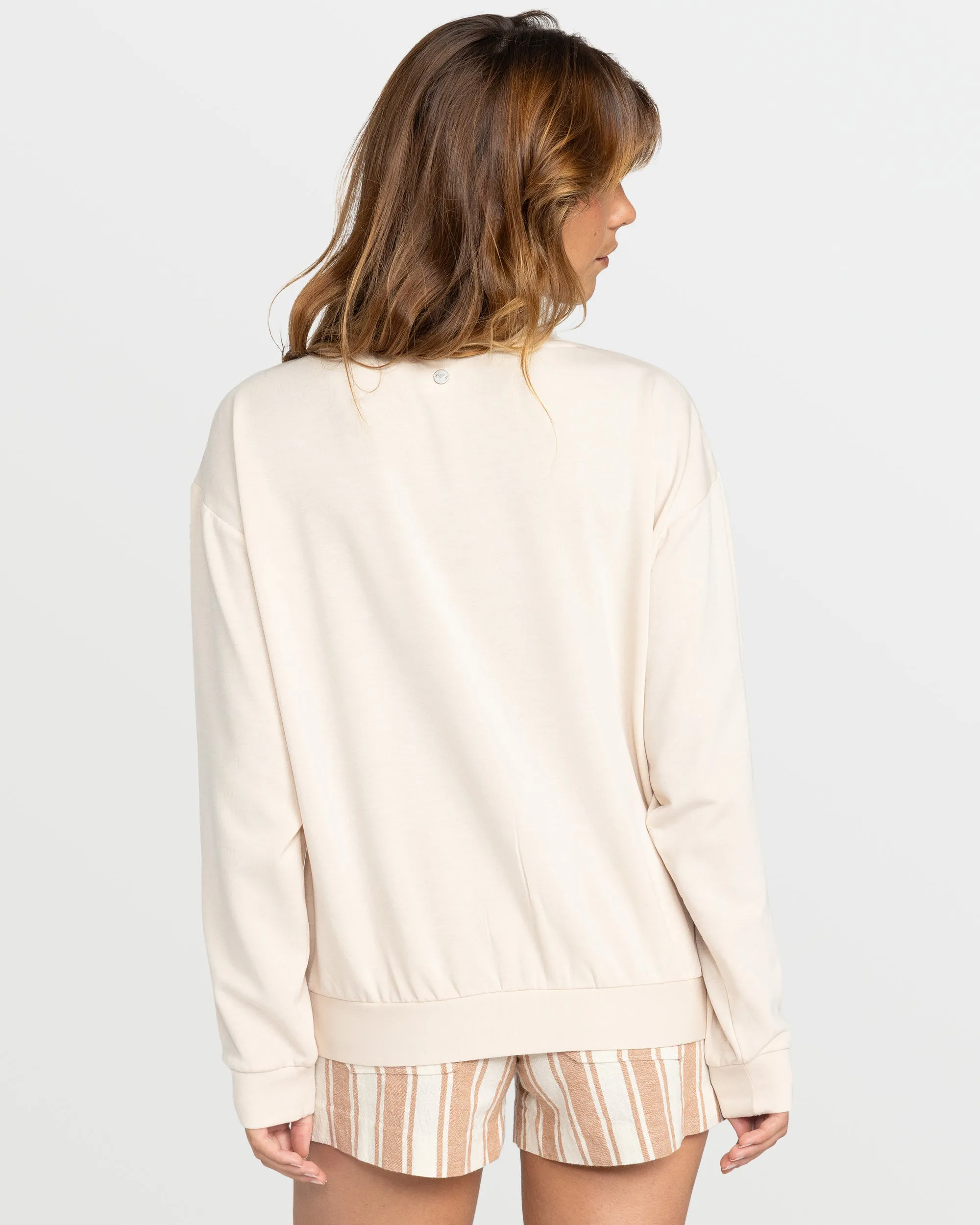 Surfing By Moonlight Pullover Sweatshirt - Parchment