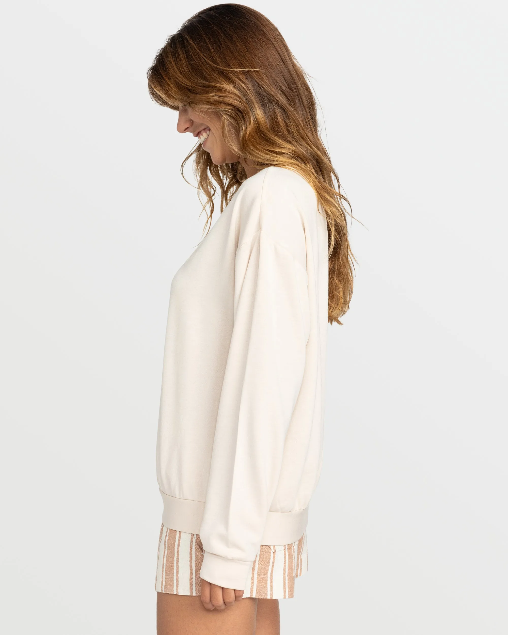 Surfing By Moonlight Pullover Sweatshirt - Parchment