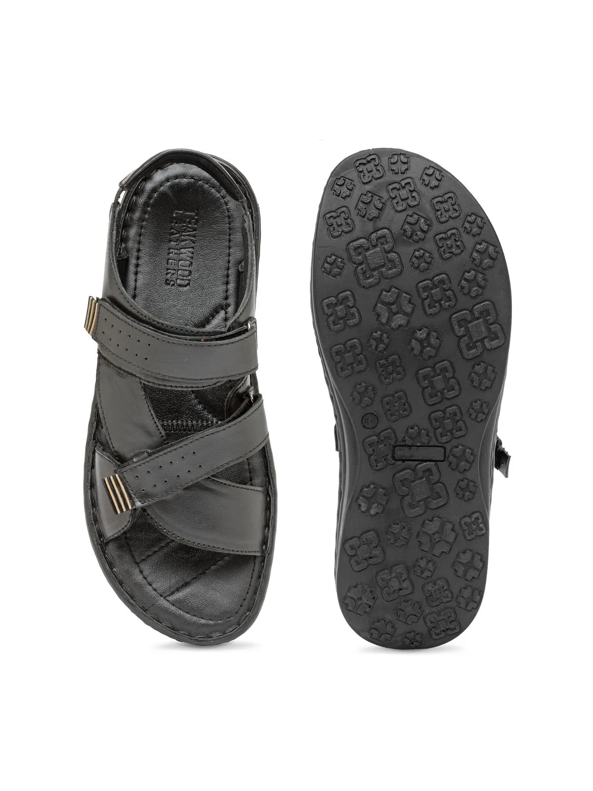 Teakwood Black Daily Wear Sandals