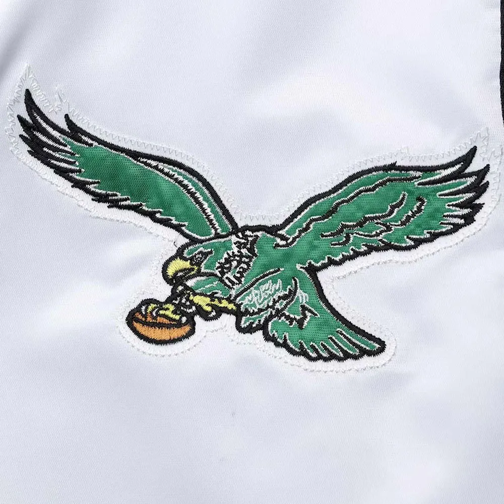 The All-American Retro Philadelphia Eagles White/Kelly Green Satin Jacket