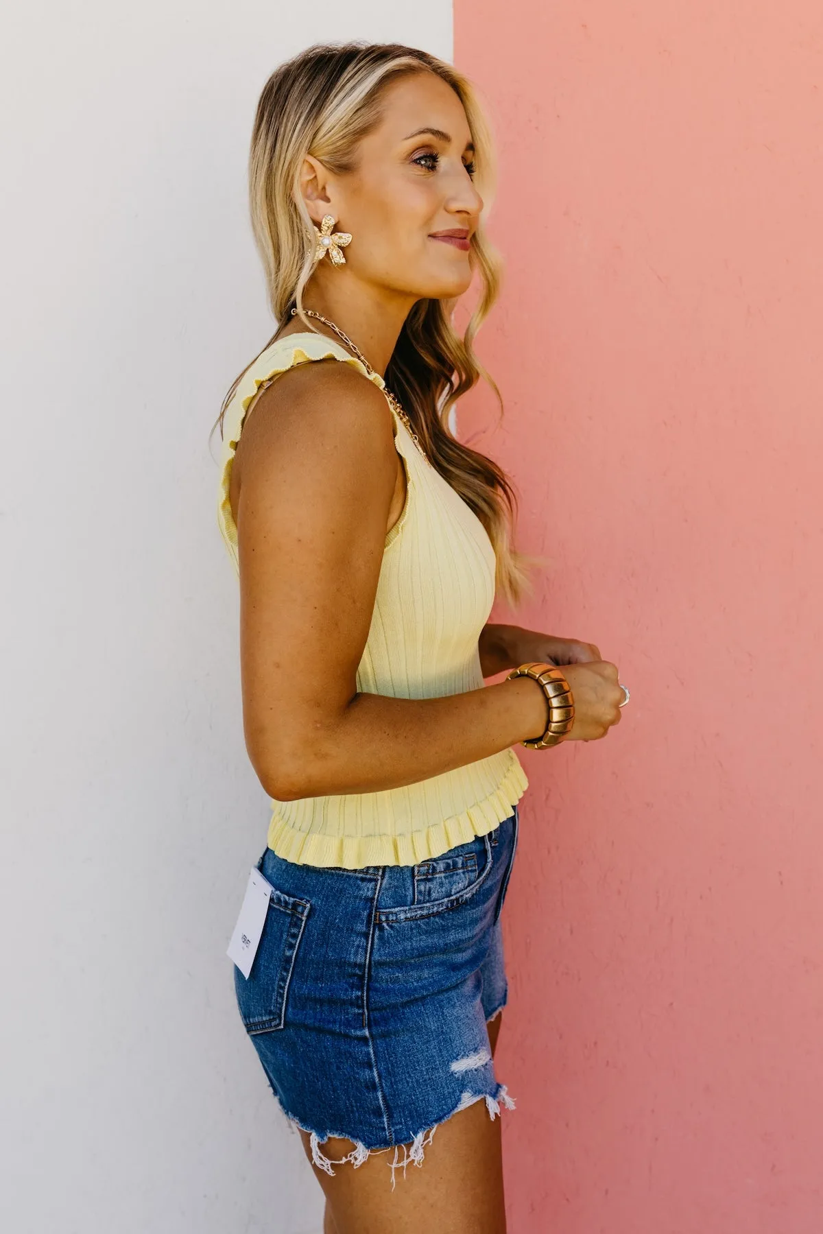 The Briana Sleeveless Frill Top