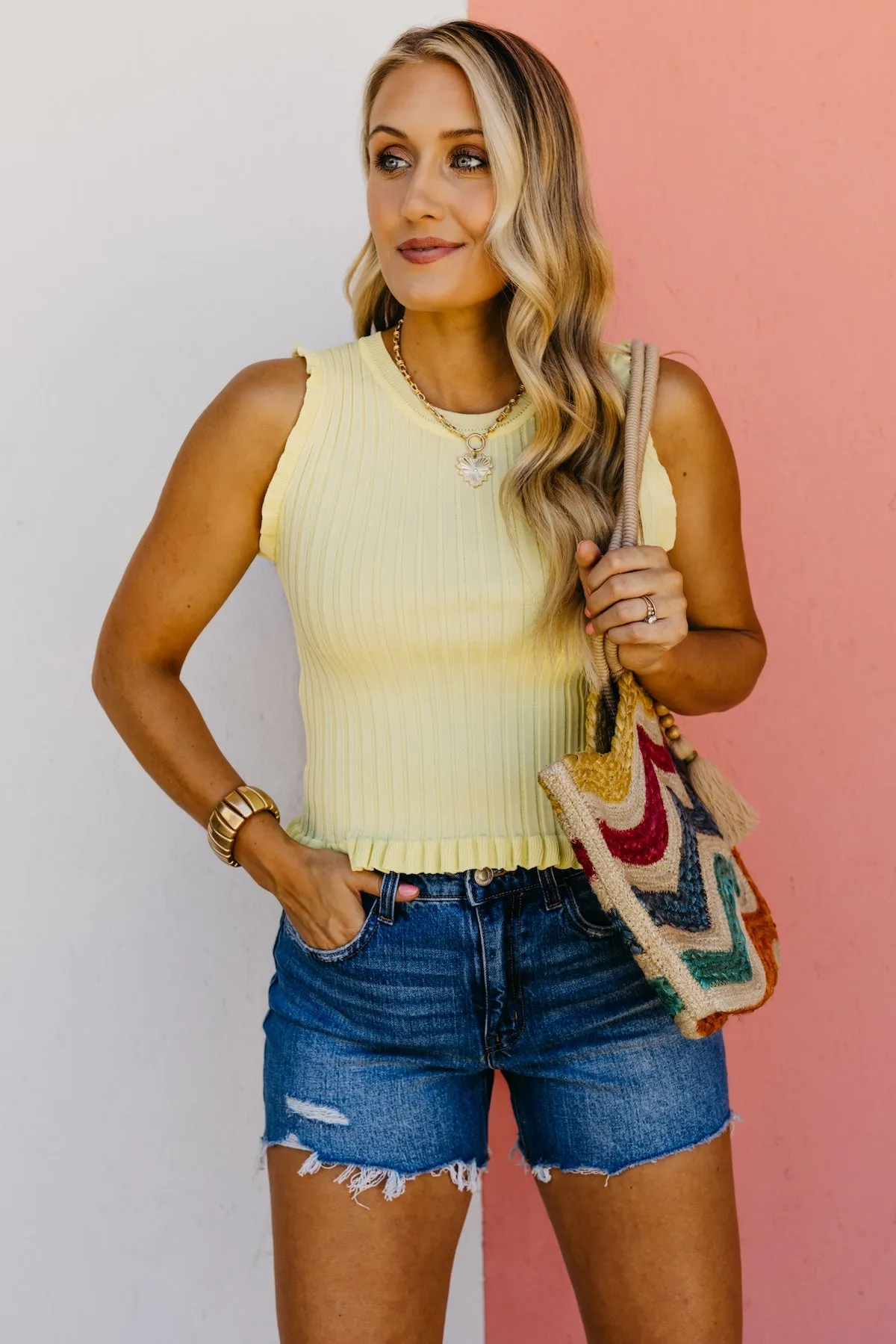 The Briana Sleeveless Frill Top