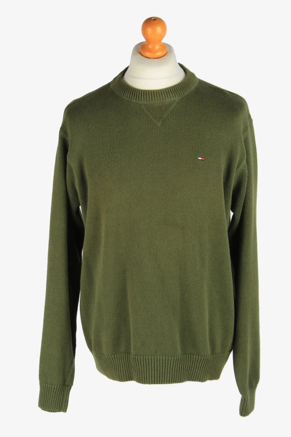 Tommy Hilfiger Crew Neck Jumper Pullover 90s Dark Green L - Pepper Tree London