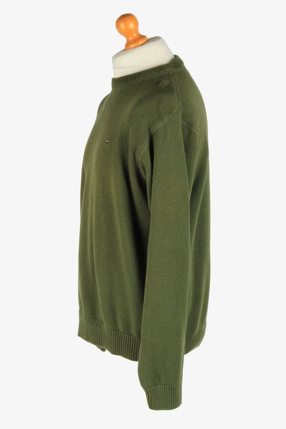 Tommy Hilfiger Crew Neck Jumper Pullover 90s Dark Green L - Pepper Tree London