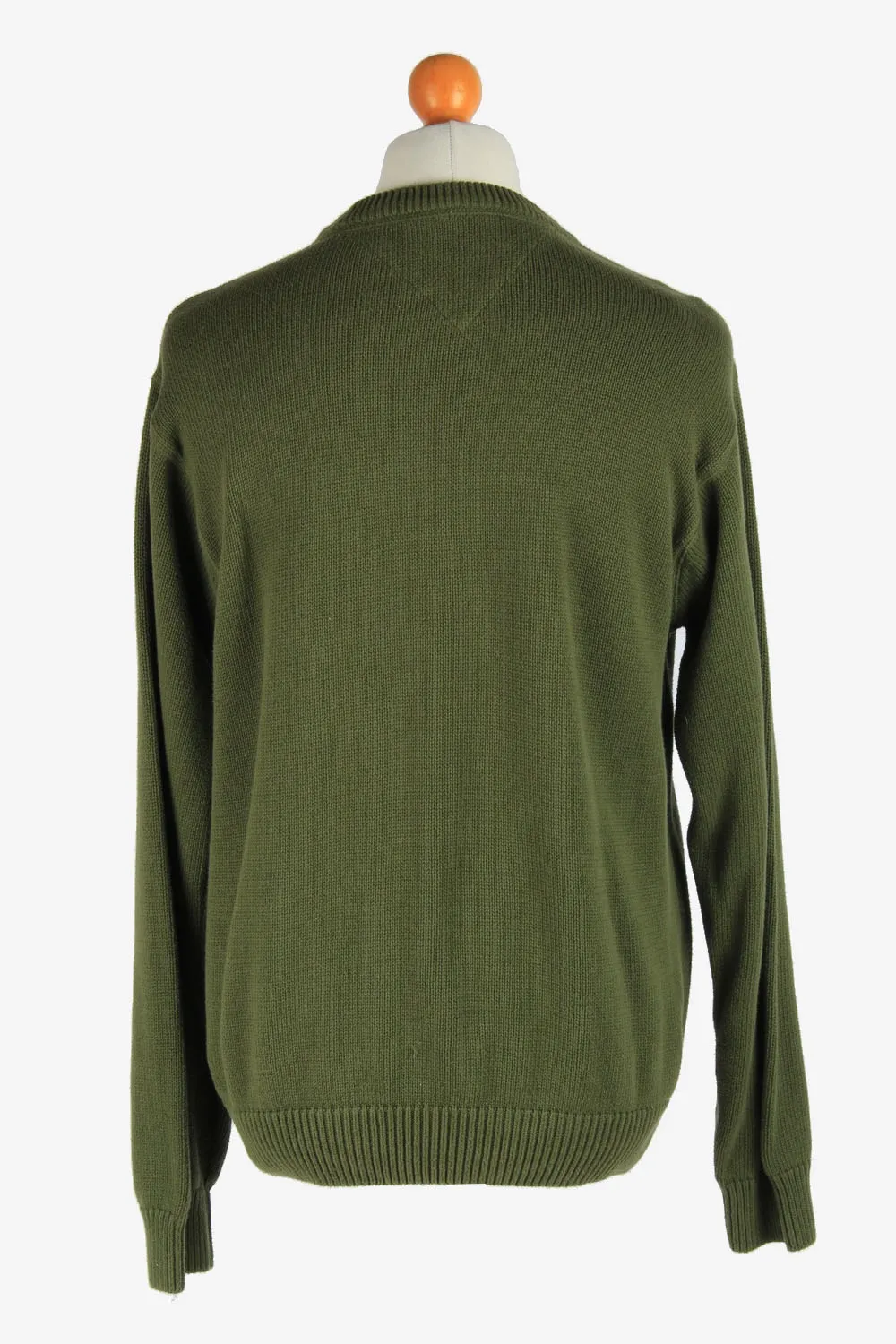 Tommy Hilfiger Crew Neck Jumper Pullover 90s Dark Green L - Pepper Tree London