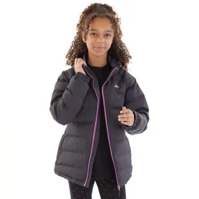 Trespass Girls Amira Waterproof Padded Hooded Jacket Dark Grey