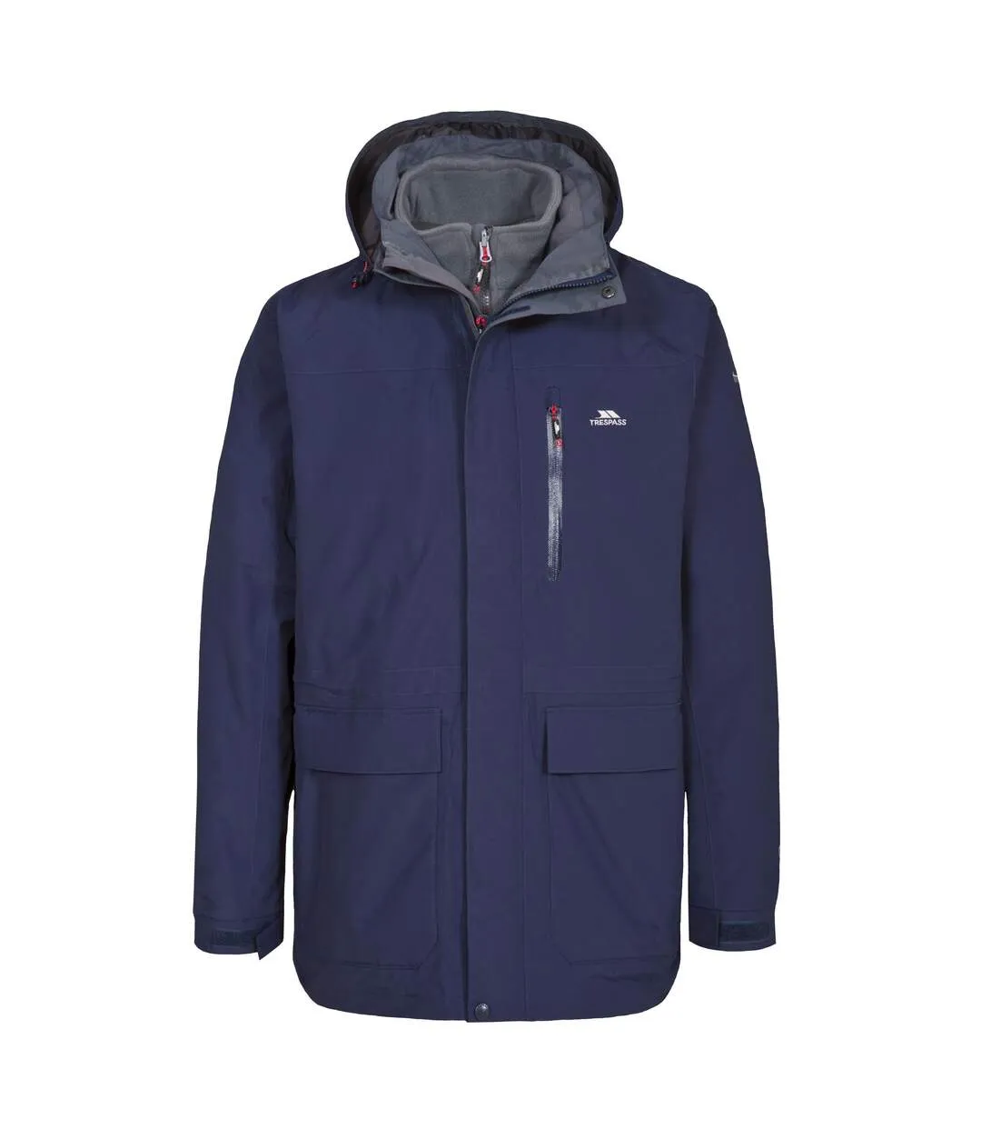 Trespass Mens Edgewater II 3 In 1 Waterproof Jacket (Navy) - UTTP3772